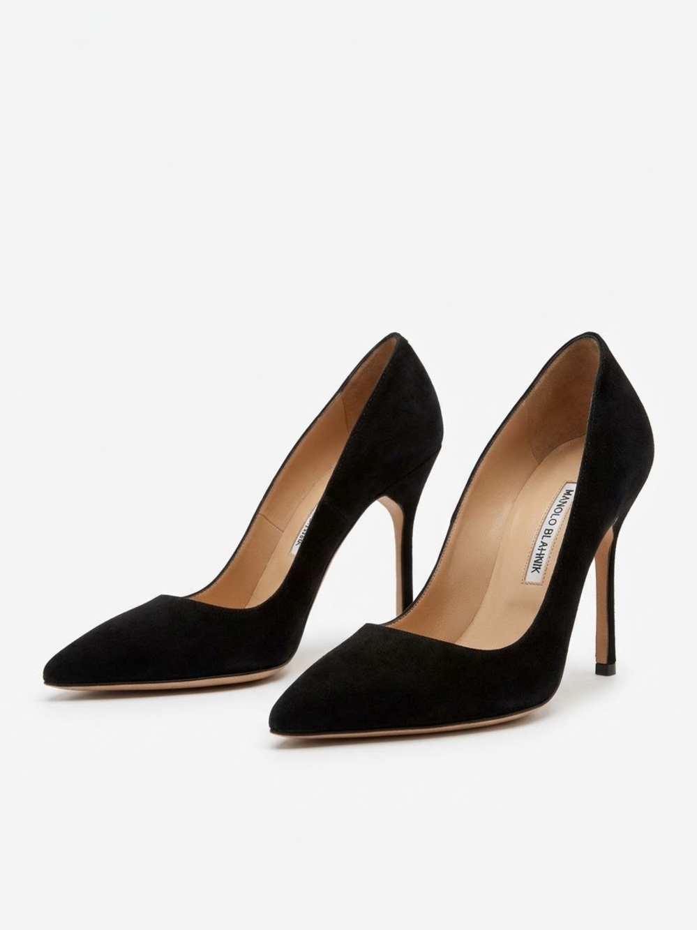 Manolo Blahnik BB 105 Black Suede Pointed